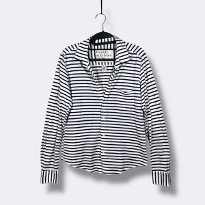 Frank & Eileen Barry Button Up Shirt Blouse Womens S Striped Cotton Nautical